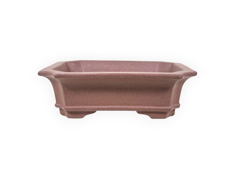 Rechthoekig ongeglazuurde steengoed Chinese Bonsai pot - 16 cm