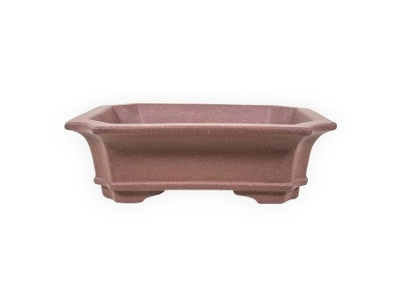 Vaso Bonsai Cinese Rettangolare in Grès Non Smaltato - 16 cm