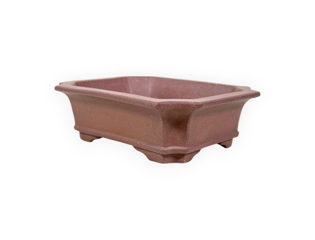Chinesischer Bonsai Topf aus unglasierter Steingut, rechteckig - 16 cm 2