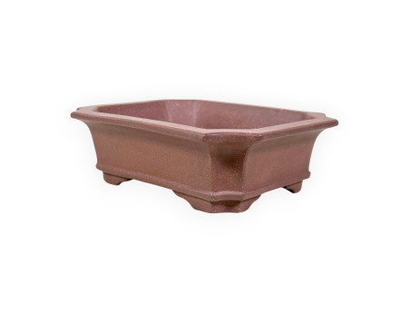 Chinesischer Bonsai Topf aus unglasierter Steingut, rechteckig - 16 cm