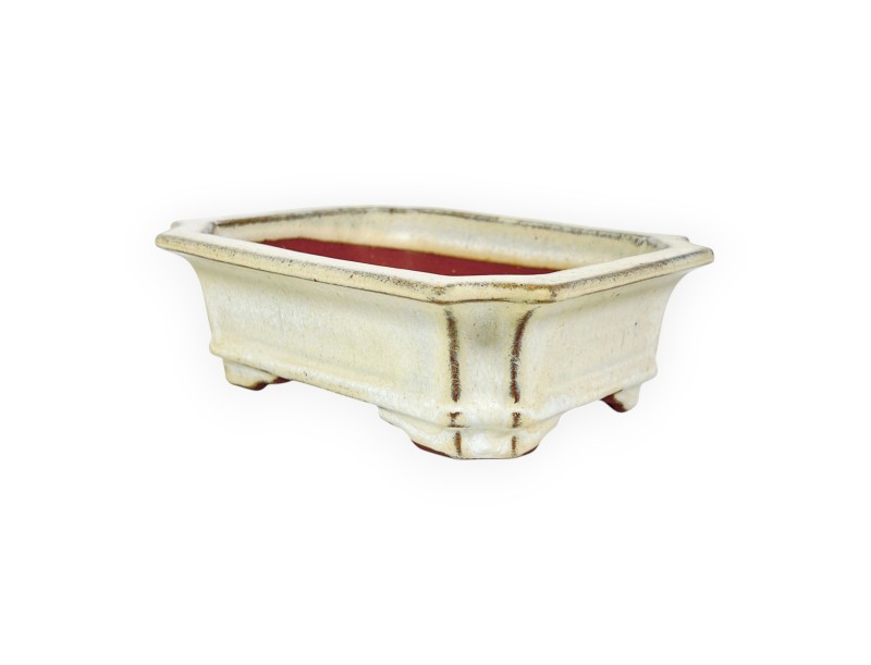 Rectangular glazed stoneware Chinese Bonsai pot - 16 cm