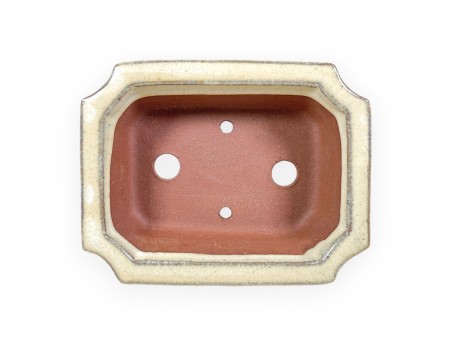 Pot rectangulaire en grès émaillé pour bonsaïs chinois - 16 cm