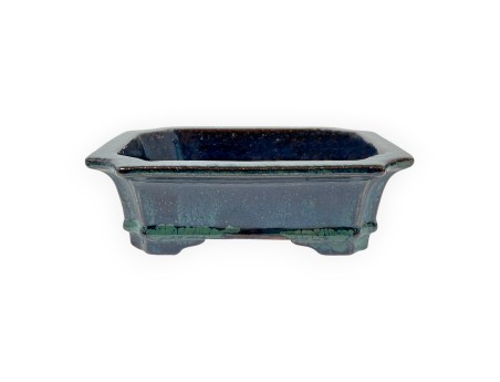 Rechthoekig geglazuurd steengoed Chinese Bonsai pot - 16 cm