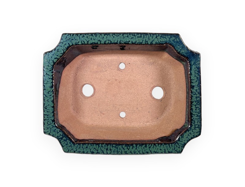 Rectangular glazed stoneware Chinese Bonsai pot - 16 cm