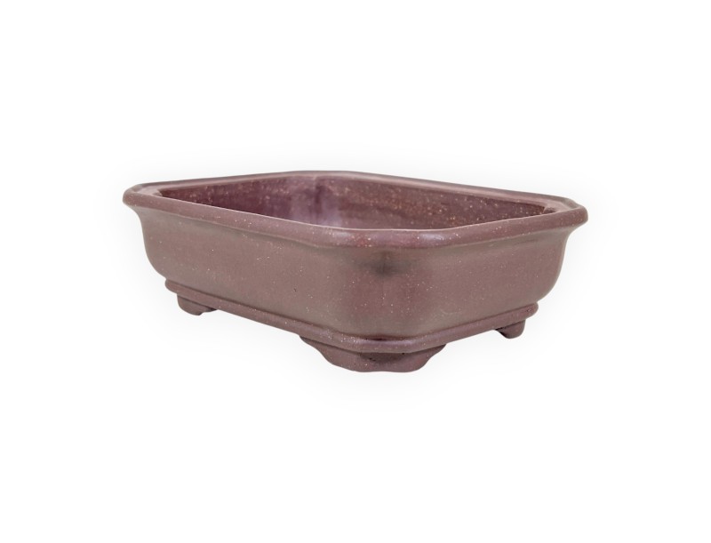 Rectangular unglazed stoneware Chinese Bonsai pot - 16 cm