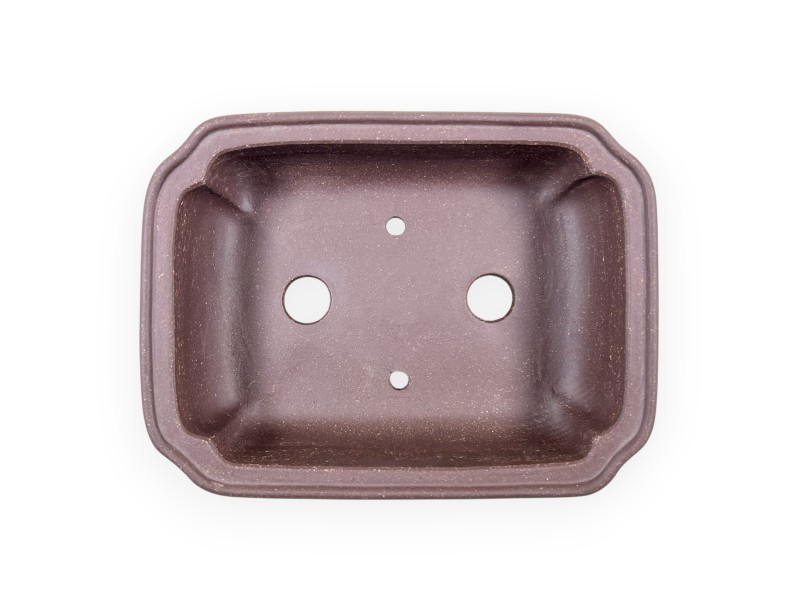 Pot rectangulaire en grès non émaillé pour bonsaïs chinois - 16 cm