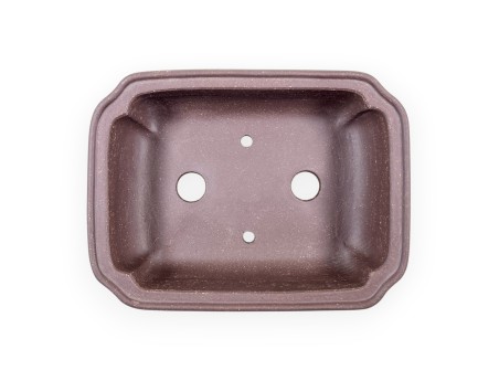 Rectangular unglazed stoneware Chinese Bonsai pot - 16 cm