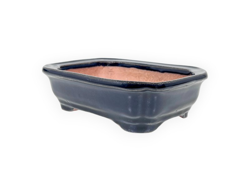 Rectangular glazed stoneware Chinese Bonsai pot - 16 cm