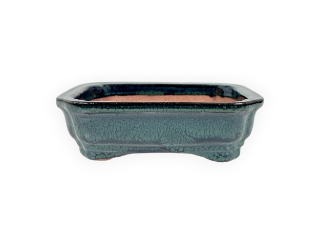 Rechthoekig geglazuurd steengoed Chinese Bonsai pot - 16 cm