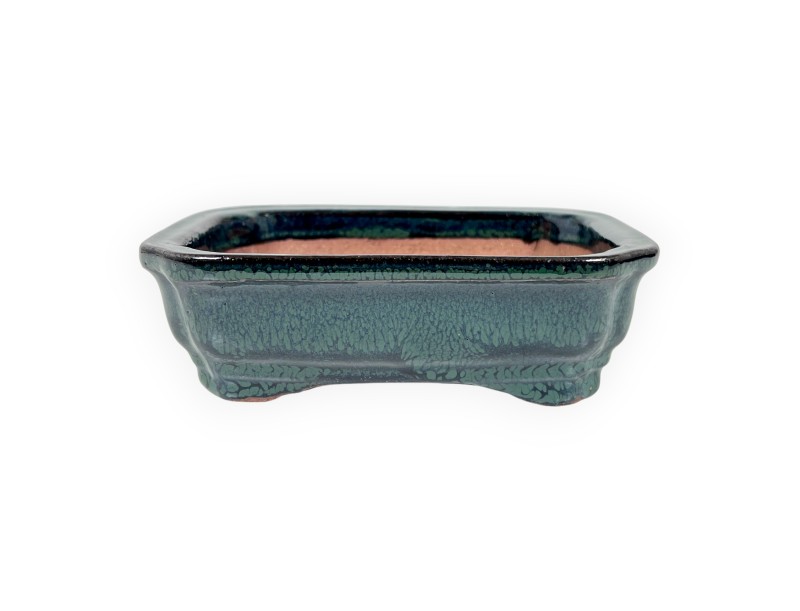 Rectangular glazed stoneware Chinese Bonsai pot - 16 cm