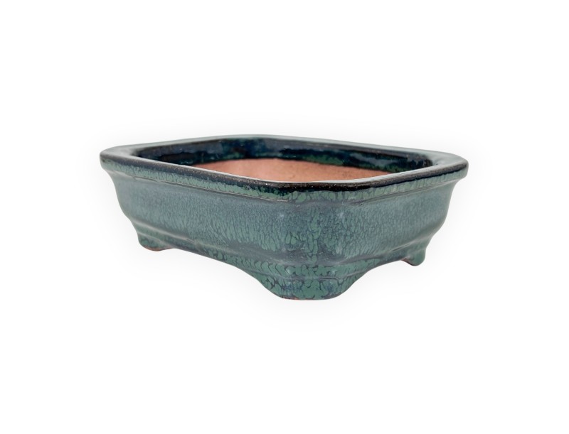 Rectangular glazed stoneware Chinese Bonsai pot - 16 cm