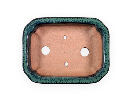 Rectangular glazed stoneware Chinese Bonsai pot - 16 cm