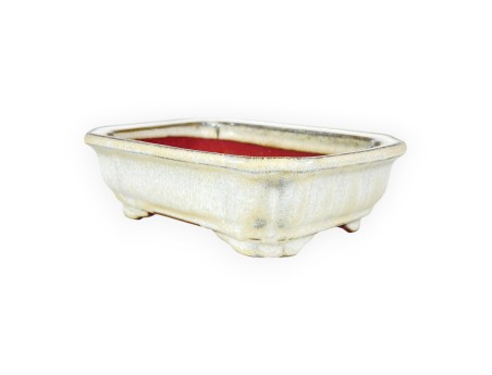Pot rectangulaire en grès émaillé pour bonsaïs chinois - 16 cm