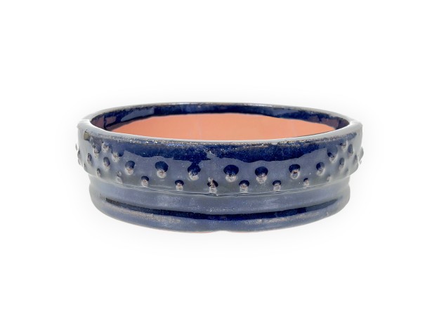 Pot rond en grès émaillé pour bonsaïs chinois - 16 cm 2