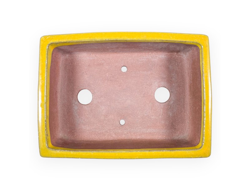 Pot rectangulaire en grès émaillé pour bonsaïs chinois - 18 cm