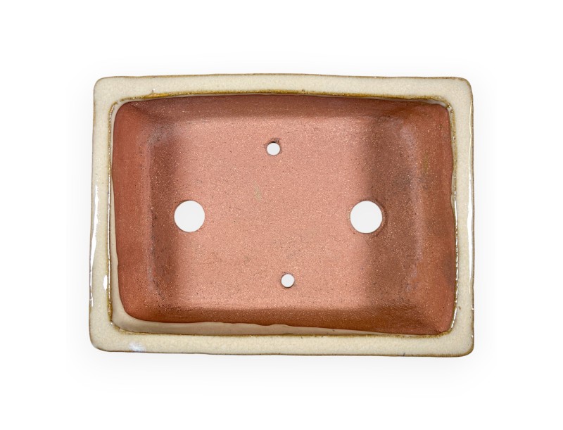Rectangular glazed stoneware Chinese Bonsai pot - 18 cm