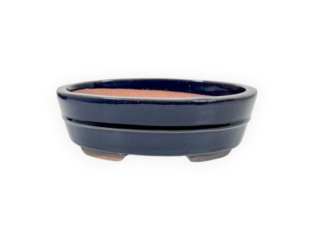 Oval glazed stoneware Chinese Bonsai pot - 21,5 cm