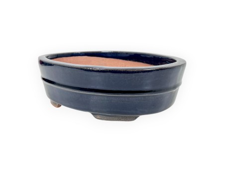 Oval glazed stoneware Chinese Bonsai pot - 21,5 cm