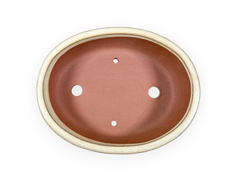 Oval glazed stoneware Chinese Bonsai pot - 21,5 cm