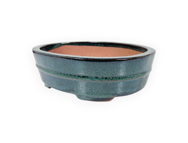 Ovaal geglazuurde steengoed Chinese Bonsai pot - 21,5 cm 2