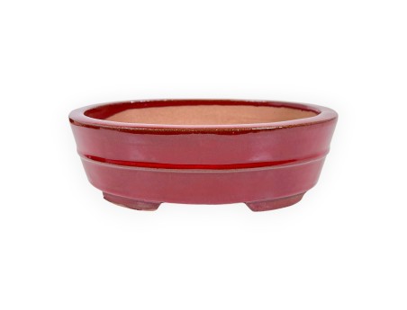Vaso Bonsai Cinese Ovale in Grès Smaltato - 21,5 cm