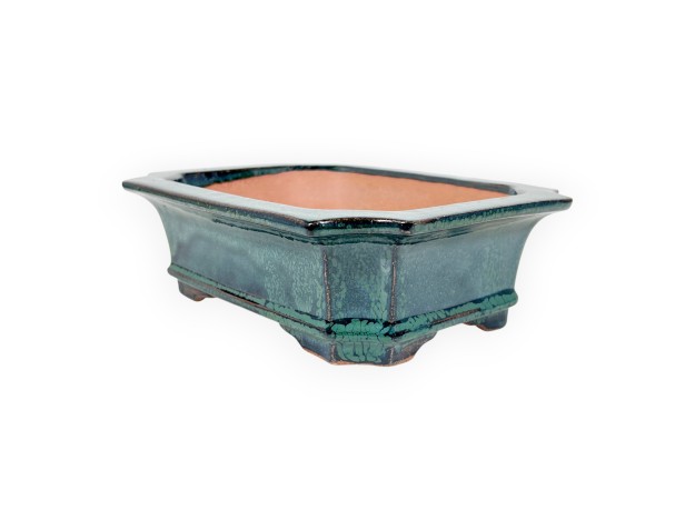 Pot rectangulaire en grès émaillé pour bonsaïs chinois - 21,5 cm 2