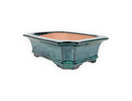 Rectangular glazed stoneware Chinese Bonsai pot - 21,5 cm