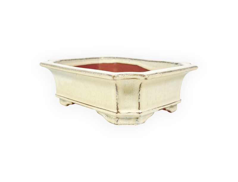 Rectangular glazed stoneware Chinese Bonsai pot - 21,5 cm