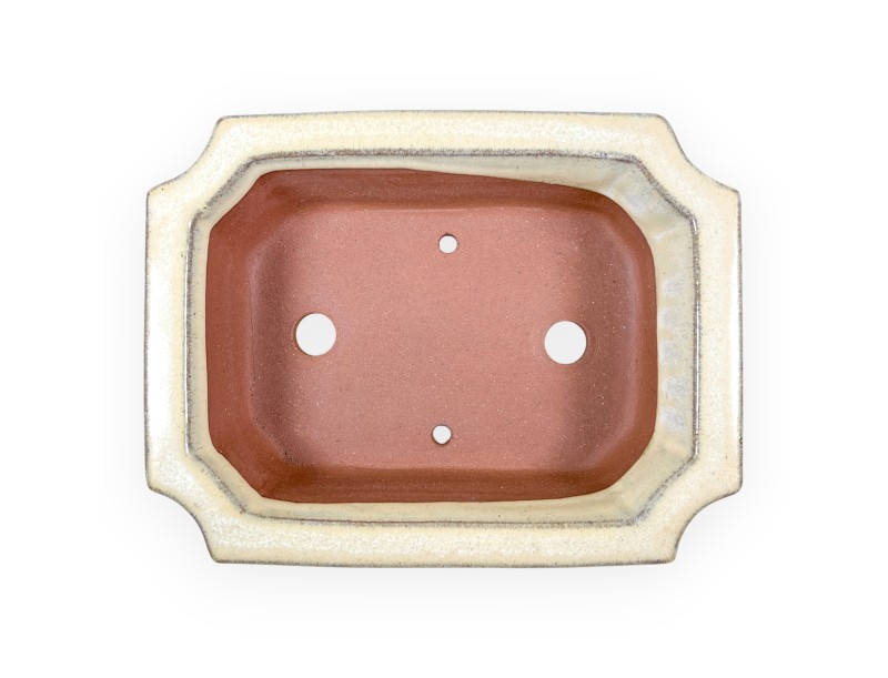 Pot rectangulaire en grès émaillé pour bonsaïs chinois - 21,5 cm