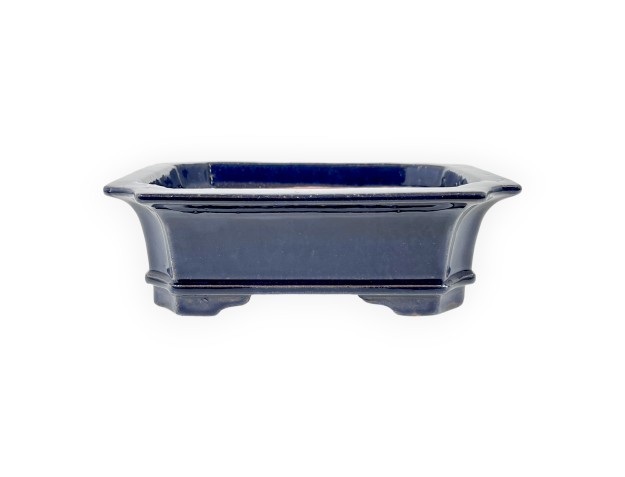 Pot rectangulaire en grès émaillé pour bonsaïs chinois - 21,5 cm