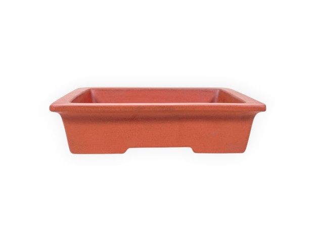Rectangular unglazed stoneware Chinese Bonsai pot - 14,5 cm