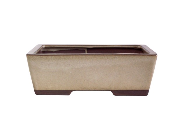Pot rectangulaire en grès émaillé pour bonsaïs chinois - 24 cm