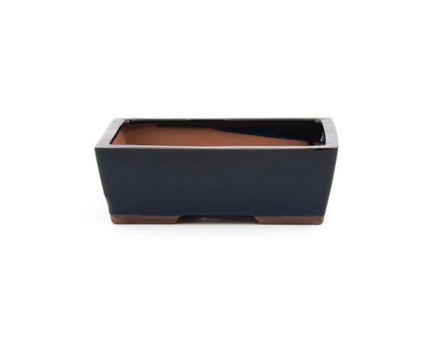 Pot rectangulaire en grès émaillé pour bonsaïs chinois - 18 cm