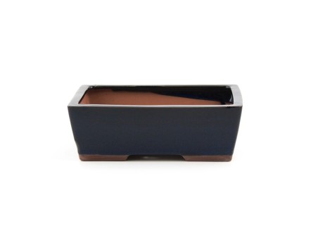 Pot rectangulaire en grès émaillé pour bonsaïs chinois - 18 cm
