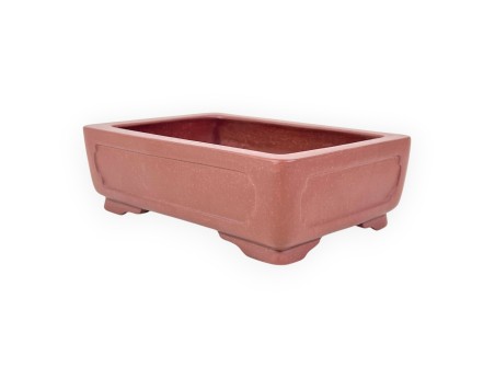 Pot rectangulaire en grès non émaillé pour bonsaïs chinois - 14,5 cm