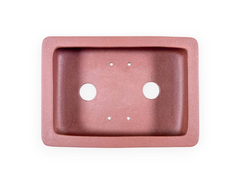 Rectangular unglazed stoneware Chinese Bonsai pot - 14,5 cm