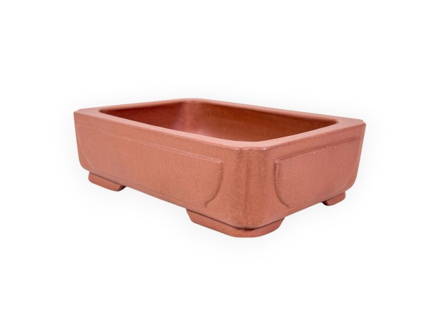 Chinesischer Bonsai Topf aus unglasierter Steingut, rechteckig - 14,5 cm 2