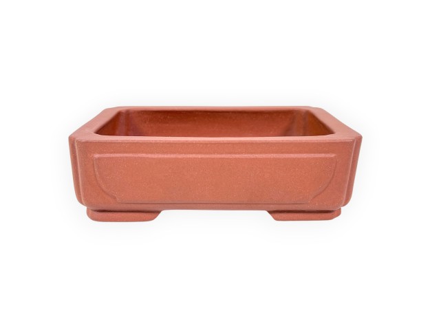 Pot rectangulaire en grès non émaillé pour bonsaïs chinois - 14,5 cm