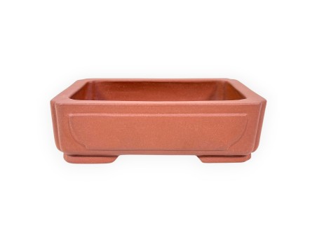Vaso Bonsai Cinese Rettangolare in Grès Non Smaltato - 14,5 cm