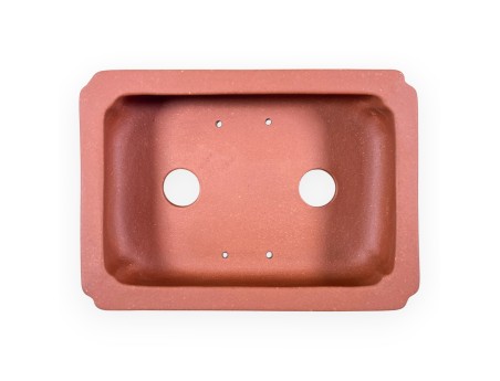 Pot rectangulaire en grès non émaillé pour bonsaïs chinois - 14,5 cm