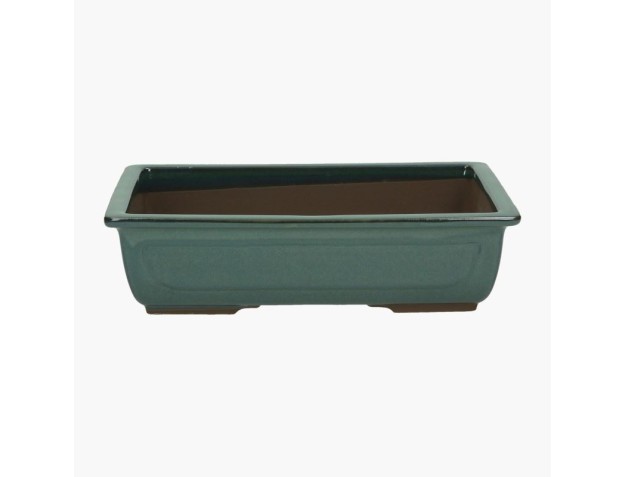 Pot rectangulaire grès émaillé pour bonsaïs japonais - 31 cm