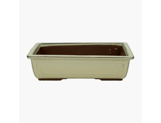 Vaso Bonsai Giapponese Rettangolare in Grès Smaltato - 31 cm