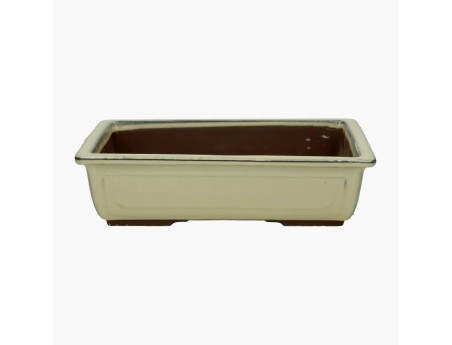 Pot rectangulaire en grès émaillé pour bonsaïs japonais - 31 cm