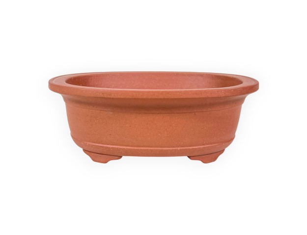Vaso Bonsai Cinese Ovale in Grès Non Smaltato - 20 cm