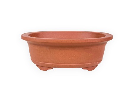 Vaso Bonsai Cinese Ovale in Grès Non Smaltato - 20 cm