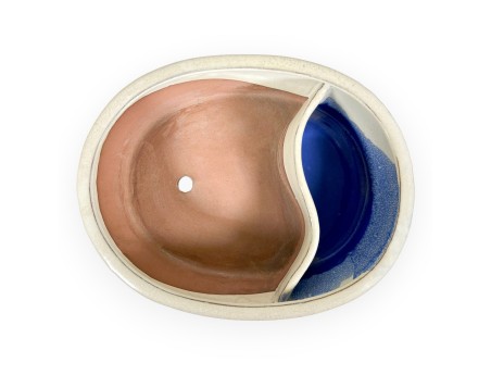 Oval glazed stoneware Chinese Bonsai pot - 26 cm