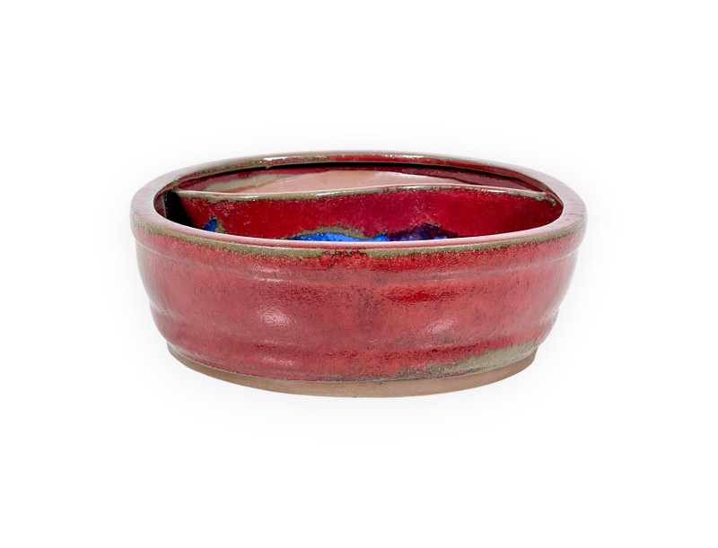 Pot ovale en grès émaillé pour bonsaïs chinois - 31 cm