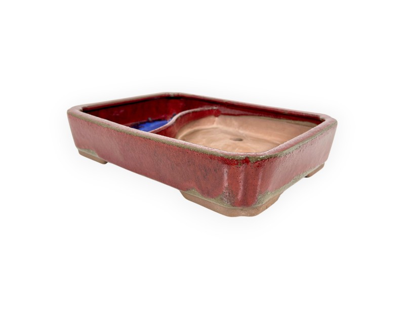 Rectangular glazed stoneware Chinese Bonsai pot - 26 cm
