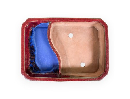 Rectangular glazed stoneware Chinese Bonsai pot - 26 cm