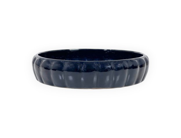 Rond geglazuurde steengoed Chinese Ikebana pot - 25,5 cm